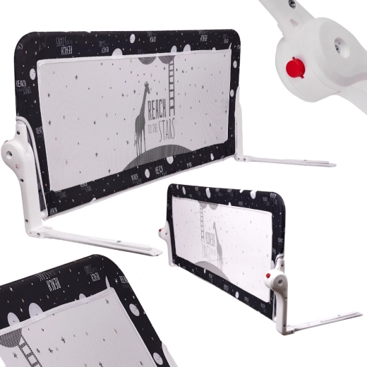 Сгъваема предпазна преграда за легло 150 см – черна