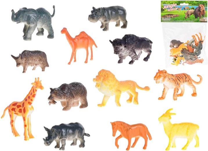 Safari Animal Set 5–7 cm, 12 pcs in bag