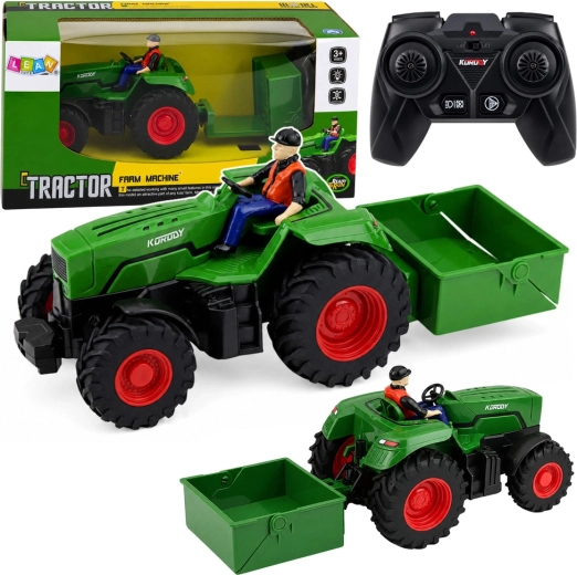 RC земеделски трактор с платформено ремарке 1:24
