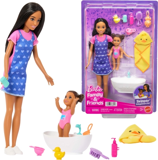 Barbie Skipper детегледачка – комплект с бебе и ваничка