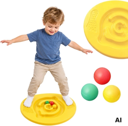 Woopie Round Balance Board with Sensory Maze
