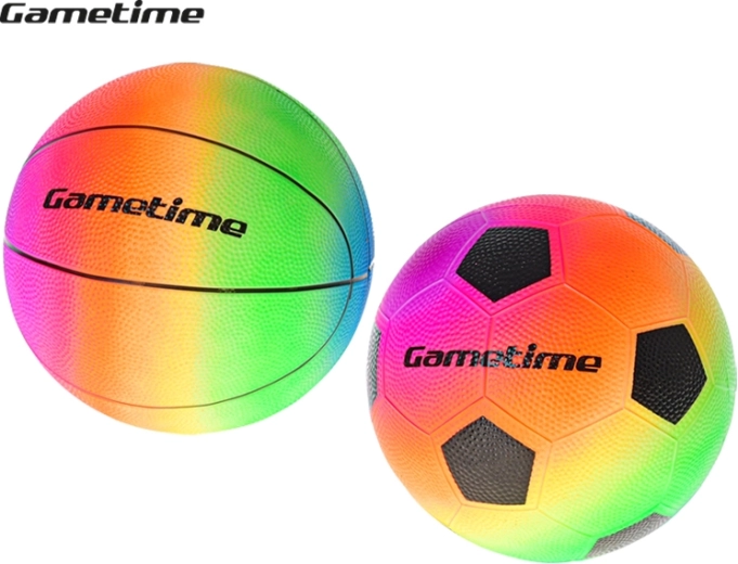Дъгова топка GAMETIME 23 см – баскетболна или футболна