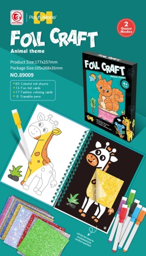 2-in-1 Creative Mosaic and Coloring Set with Animals
