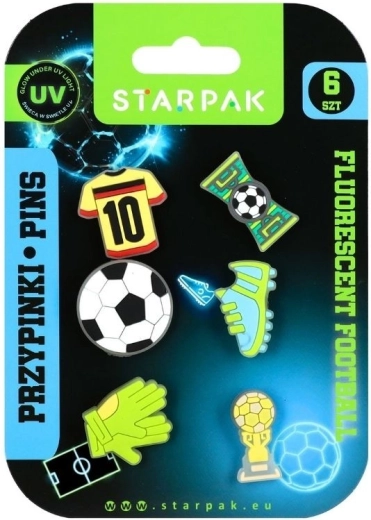 Rubber Football fluo badges - 6 pieces