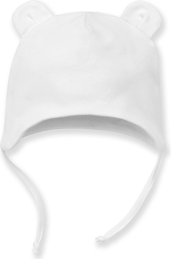 Pinokio tie-on baby hat with ears Lovely Day white 56
