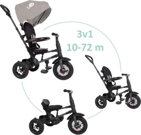 QPlay foldable tricycle Rito Air Gel grey