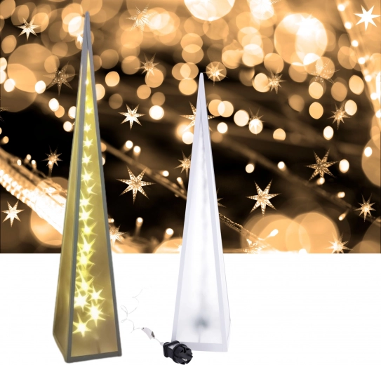 Pyramid LED rotating stars 13*13*60cm