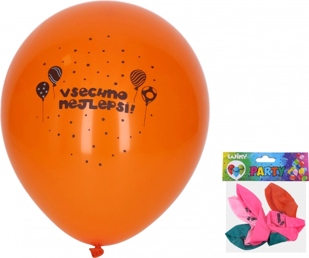Надуваем балон Всичко най-добро 30 см - 5 броя