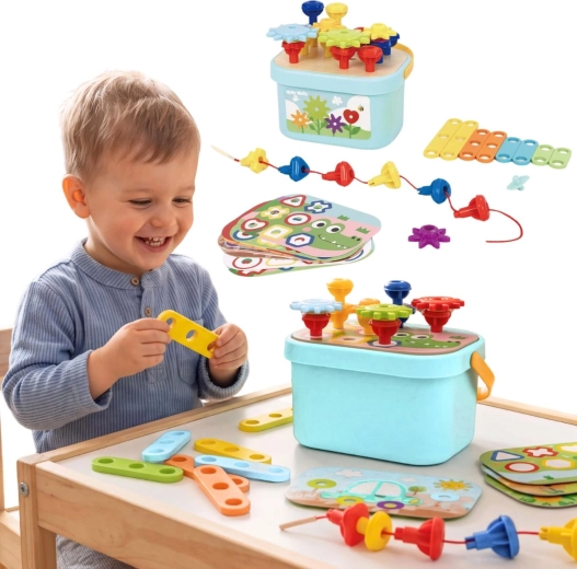 Milly Mally Educational Construction Set with Gears and Lacing 3-in-1