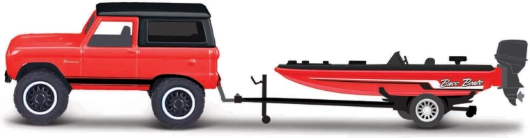 Maisto Design Tow & Go – 1966 Ford Bronco with Trailer and Motorboat 1:64
