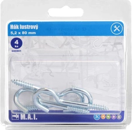 Chandelier hook 80 × 5.2 mm glossy (4 pcs)