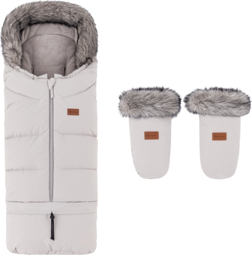 Petite&Mars Arctic 4in1 winter footmuff with Fjora stroller gloves, Champagne Shower