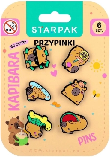 Capybara rubber badges – set of 6 pcs