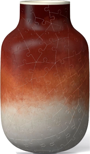 3D puzzle vase in terracotta tones