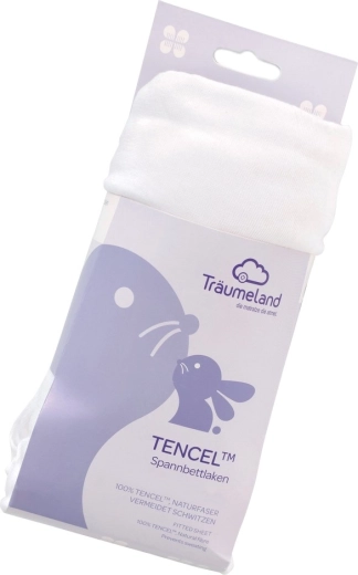 Träumeland чаршаф с ластик Tencel 40 × 90 см, бял