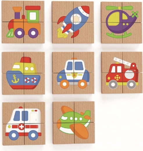 Magnetic Wooden Puzzle Viga - Transport Vehicles FSC Certificate