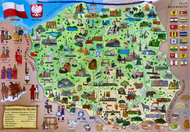 Magnetic Map of Poland 3-in-1