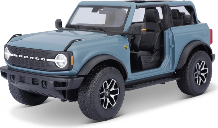 Maisto 2021 Ford Bronco Badlands Doorless Blue 1:18