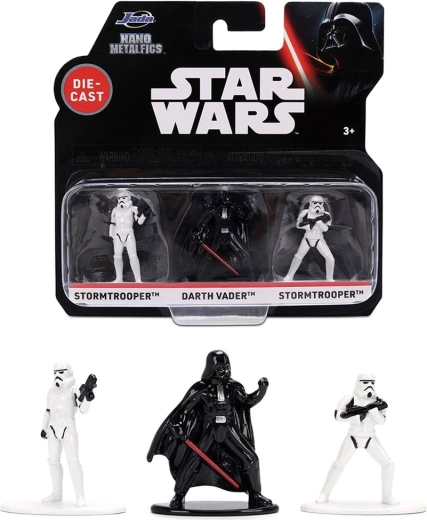Set of 3 Figures STAR WARS: Darth Vader and 2× Stormtrooper – Jada Toys Nano Metalfigs