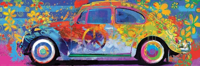 Панорамeн пъзел с цветен Volkswagen Beetle – 1000 части