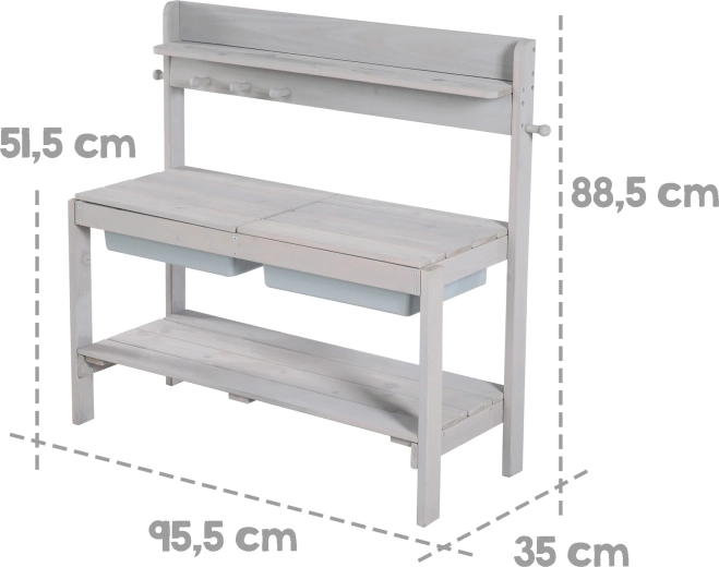 Roba Fun Outdoor Play Kitchen with Tubs, Grey