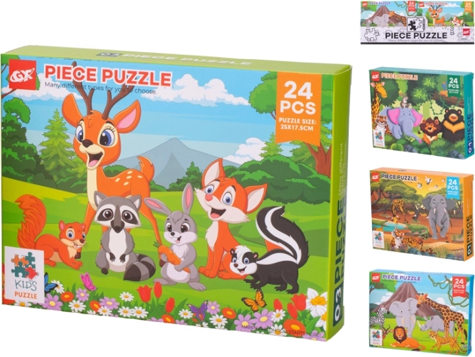 Kids’ animal puzzle, 24 pieces (25 × 17.5 cm) in a box