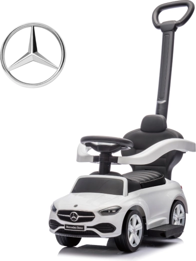 Milly Mally детско возило за бутане с водеща дръжка Mercedes C-Class deluxe бяло