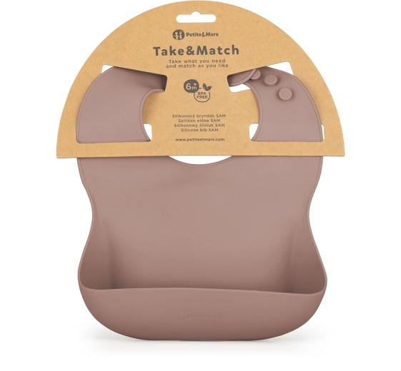 Petite&Mars силиконов лигавник Take&Match Velvet Latte 6m+