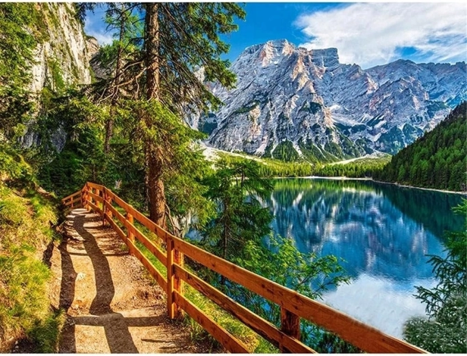 Norimpex Paint by Numbers – Path Along a Mountain Lake 40 × 50 cm