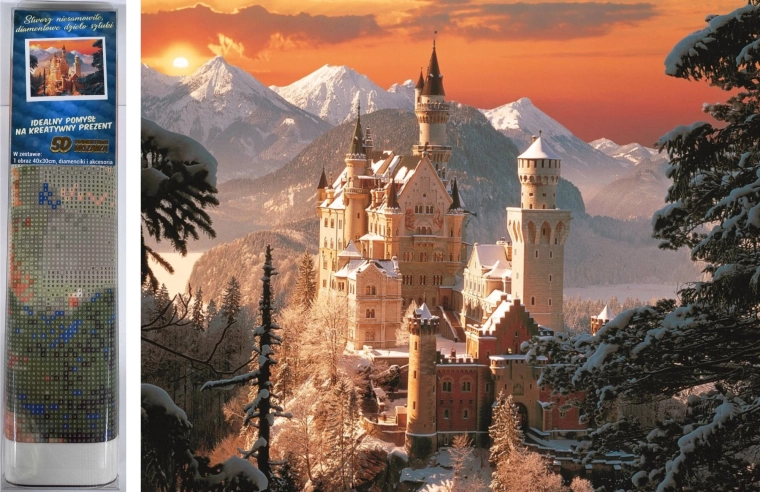 NORIMPEX Diamond Painting – Neuschwanstein in Winter 30 × 40 cm