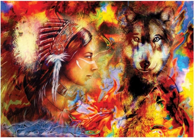 Puzzle Girl and Wolf 1500 Pieces