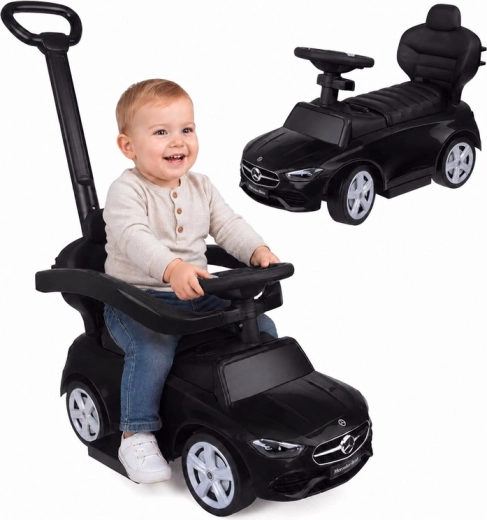 Mercedes-Benz kids’ ride-on with push handle 2in1 (black)