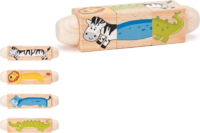 Woodyland Twist Wooden Spinning Puzzle with Animals