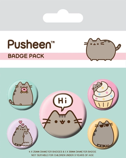 Комплект значки Pusheen Hi