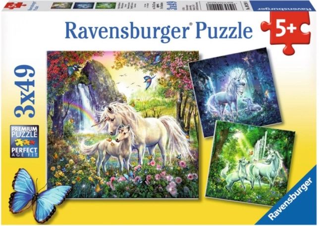 RAVENSBURGER Puzzle Beautiful Unicorns 3x49 pieces