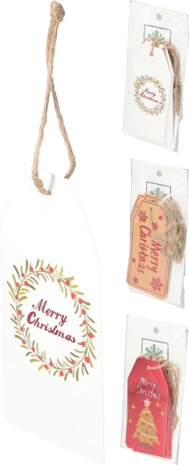 Gift tags for presents 6 × 12 cm, assorted designs (10 pcs)