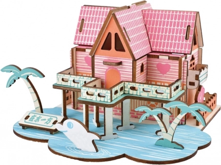 Woodcraft дървен 3D пъзел Лятна къща