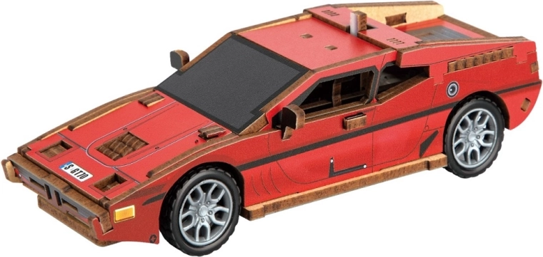 2Kids Toys 3D дървен конструктор спортен автомобил червен