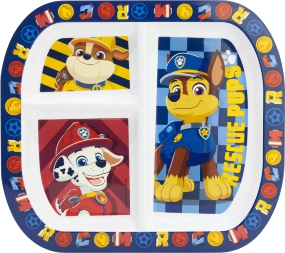 Детска чиния Paw Patrol с отделения Boy Rescue Pups 22 см