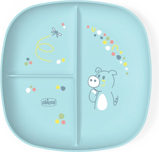 Разделена чиния Chicco, синя 12м+