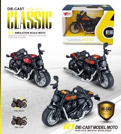 1:14 Chopper Motorcycle with pull-back drive