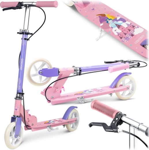 Детска сгъваема тротинетка RICOKIDS Kodi Princess с ръчна и крачна спирачка