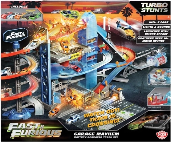 Jada Toys Fast & Furious гараж Mayhem с 5 превозни средства