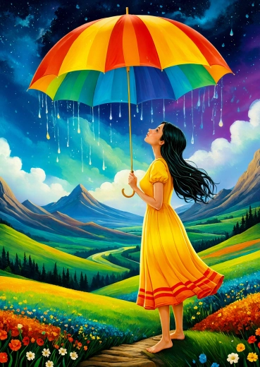 Enjoy Puzzle Rainbow Umbrella 1000 Pieces