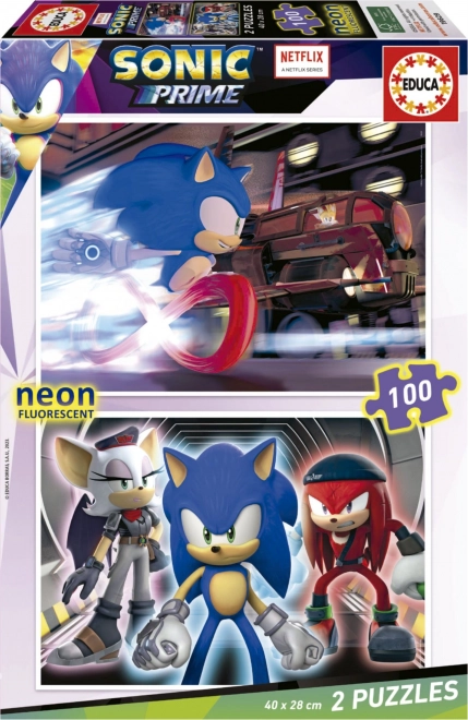 Glowing Puzzle Sonic Prime 2x100 pieces