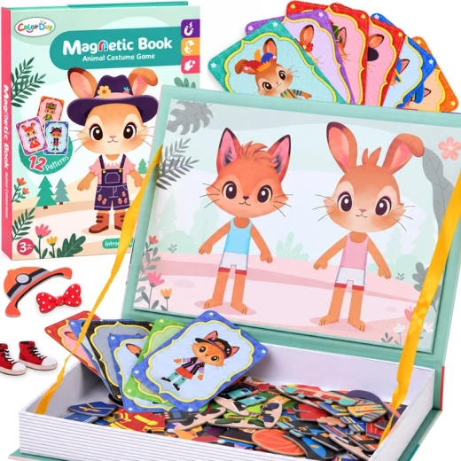 Magnetic Dress-Up Book: Dress the Bunny and Kitty with 59 Pieces