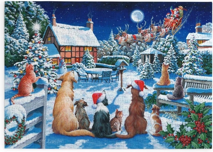 Santa's Paws Puzzle with 500 Extra-Large Pieces
