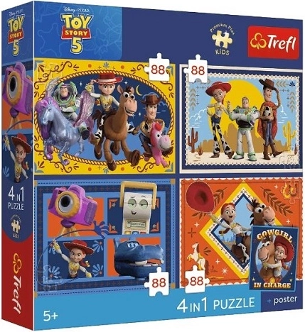 Trefl Premium Plus детски пъзел 4в1 Час играчек 4x88 части