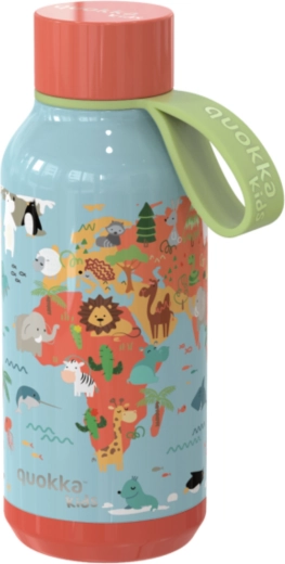 Stainless steel insulated bottle Quokka Kids Solid Map of Life with loop 330 ml