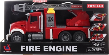 Battery- and water-powered fire truck with sound and light